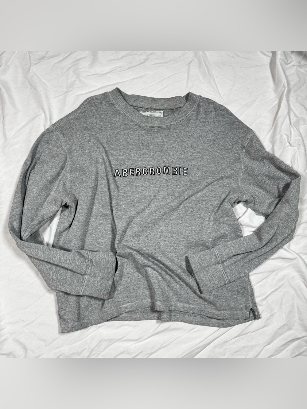 VTG Abercrombie & Fitch Surplus Wear Grey Embroidered Crewneck Sweatshirt Large